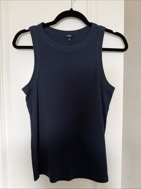 Express Navy Ribbed Scoop Neck Tank